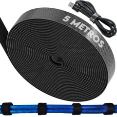 GENERICO - Organizador De Cables Rollo 5m Velcro Nylon Reutilizable