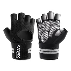 WORX - Guantes Con Muñequera Entrenamiento Gimnasio Gym - Negro - L