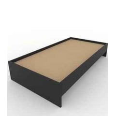URBAN HOME - Base cama desarmable tapizada 100 x 190 - Negro