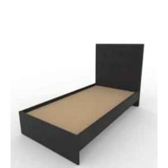 URBAN HOME - Base cama desarmable con cabecero tapizada 100 x 190 - Negro