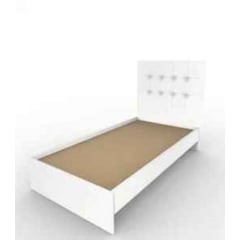 URBAN HOME - Base cama desarmable con cabecero tapizada 100 x 190 - Blanco