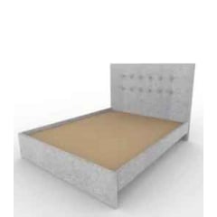 URBAN HOME - Base cama desarmable con cabecero tapizada 160 x 190 - Gris