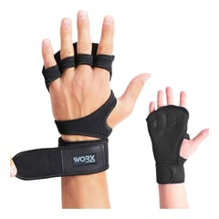 WORX - Guantes Muñequera Para Gimnasio Pesas Deporte - Negro - L