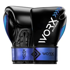 WORX - Guantes De Boxeo Profesional Entrenamiento Kick Boxing - Azul - 14oz