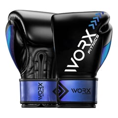 WORX - Guantes De Boxeo Profesional Entrenamiento Kick Boxing - Azul - 16oz