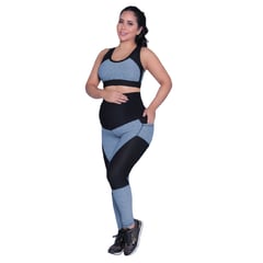 MOMMY GLAM - SET DEPORTIVO LEGGINS MATERNO, CAMISETA DE LACTANCIA Y TOP EXTRACTOR