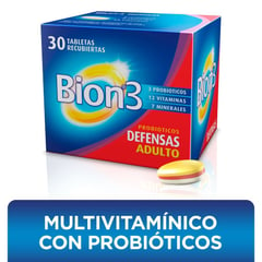 BION - Bion3 Multivitaminico Con Probioticos X 30 Tabletas