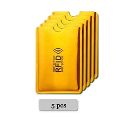 GENERICO - Protección De Seguridad Rfid Tarjetas Bancarias 5 Unids color dorado