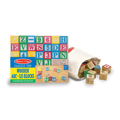 MELISSA AND DOUG - Cubos Abc 123 Didácticos En Madera Niños Niñas