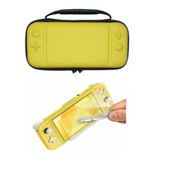 NINTENDO SWITCH - Estuche Rígido Amarillo + Vidrio Templado Para Lite