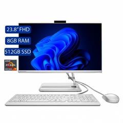 LENOVO - All In One 238? AMD R7-5700U RAM 8GB 512GB SSD Blanco.