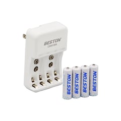 BESTON - Cargador + 4 Pilas Aa 2700mah