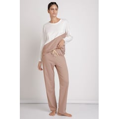 OPTIONS INTIMATE - Pijama Pantalon Largo Dama Marca  Color Perla Referencia 1569032