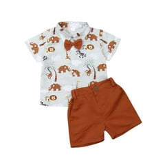 LUSOLSI - Prendas Ropa para niños conjuntos de vestir camisa y pantalon corto