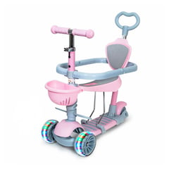 GENERICO - Scooter - Patineta 5 En 1 Para Niños Y Niñas Con Silla ROSA