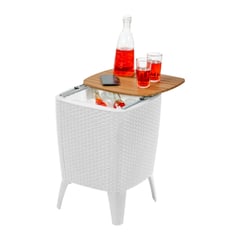 PLASTICOS MQ - Mesa Hielera Cooler Table Tipo Rattan Jardin Y Exterior Mq