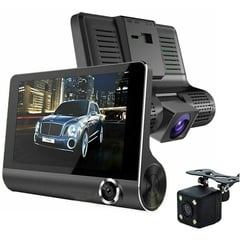 GENERICO - Camara Carro Vehículo DVR Full HD 3en1 Frontal + Interior + Reversa