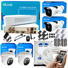 HILOOK - KIT HIKVISION DVR 4CH 1080P + 4 CÁMARAS DE SEGURIDAD CCTV + DISCO 500GB