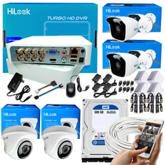 HILOOK - KIT HIKVISION DVR 8CH 1080P + 4 CÁMARAS DE SEGURIDAD CCTV + DISCO 500GB