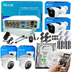 HILOOK - KIT HIKVISION DVR 8CH 1080P + 4 CÁMARAS DE SEGURIDAD CCTV + DISCO 1 TB