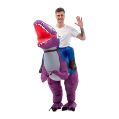 COMPRALOENCASA COM - Disfraz De Dinosaurio Morado Inflable Halloween Adulto DIMO