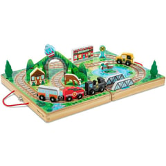 MELISSA & DOUG - Juego mesa de madera ferrocarril