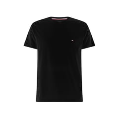 TOMMY HILFIGER - Camiseta Manga Corta Negro Slim Fit Esencial