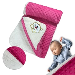 BABY SOFT - Cobija termica cobertor ovejero doble faz para bebe rosado