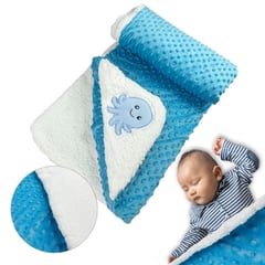 BABY SOFT - Cobija termica cobertor ovejero doble faz para bebe azul