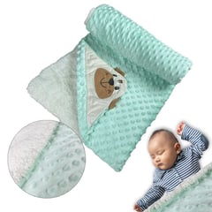 BABY SOFT - Cobija termica cobertor ovejero doble faz para bebe verde