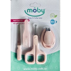 NUBY - Cortauñas kit Cuidado Las Uñas Moby Rosado