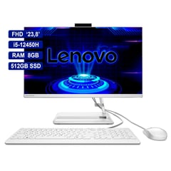 LENOVO - All In One 238 Intel i5-12450H RAM 8GB 512GB SSD Blanco.