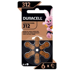 DURACELL - Pila Auditiva 312 - Pack De 6