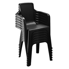 RIMAX - Silla Eterna CON Brazos SET X 6 UND - Negro