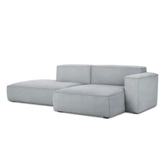 DELUXE FURNITURE - Sofá en L Scott 3 Puestos Gris tela anti fluidos