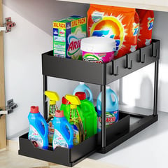 GENERICO - Organizador Cocina 2 Niveles Extraible Rack Baño Gabinete.