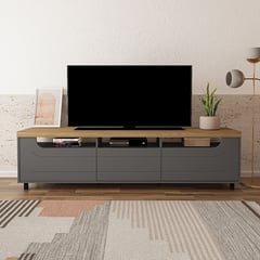 BERTOLINI - Mueble para TV Moderno 75 en MPD 200cm Roble Y Grafito