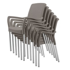 RIMAX - Silla Shia CON Brazos SET X 6 UND - Mocca