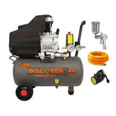 DISCOVER - Compresor 2HP + Aerografo + Manguera + Mascara