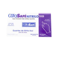 ALFA SAFE - Guantes De Nitrlo Alfasafe Azul Talla L X 100Und