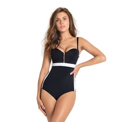 LEONISA - Vestido de baño entero control suave de abdomen uso strapless o convencional