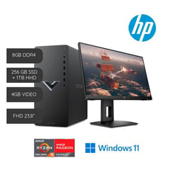 HP - PC Gaming TG02 AMD Ryzen 5 5600G 3.9GHz 8GB RAM 256GB SSD 1TB HDD RX 6400 4GB