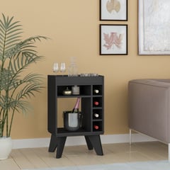 BERTOLINI - Mueble Bar 72x45cm en MDP con 5 compartimientos Negro