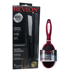 REVLON - Kit Plancha Ceramic Flat + Cepillo Ovalado