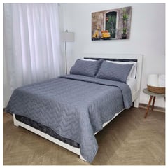 HOGARETO - Edredón Unifaz Catiónico Cama Doble 140x190cm Gris Jaspe