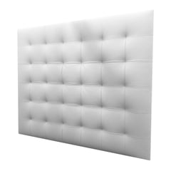 NEW CONFORT - Cabecero entero Squares 160x120 Ecocuero Blanco