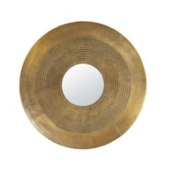 ICONICA HOME GALLERY - Espejo Decorativo Circular Con Textura Repujada En Aluminio.