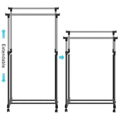 GENERICO - Tendedero De Ropa Plegable Multifuncional Portatil Con Rueda