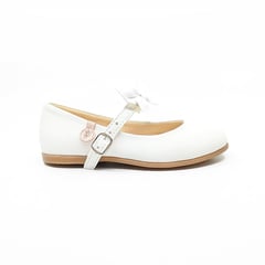 PAPOS - Baletas Niñas Flora Blanca - Zapatos Niñas - Crema