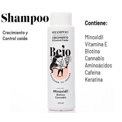 GENERICO - Shampoo Minoxidil Biotina Vitamina E Control Caída y Crecimiento de Cabello Mujer Beio